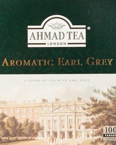 Ahmad Tea Black Tea, Earl Grey Aromatic Teabags, 100 ct - Caffeinated and Sugar-Free