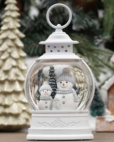 Christmas Snow Globe Lantern, Musical Lighted Snowman Snow Globes with 6H Timer, Battery & USB Operated Spinning and Swirling Glitter Snow Globes Christmas Decorations