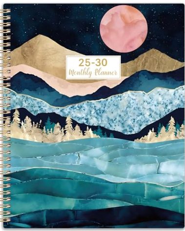 Monthly Planner 2025-2030 - 5 Year Monthly Calendar 2025-2030, Jul.2025 - Jun.2030, 9" x 11", 60 Months with Tabs, Double-Side Pocket, Holidays, Pages, Elastic Closure