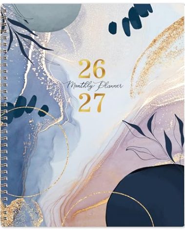 2026-2027 Monthly Planner - JAN 2026 - DEC 2027, 8.5" x 11" 24 Monthly Planner 2026-2027, Calendar Planner with Tabs, Inner Pocket, Thick Paper - Leaf Sand