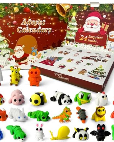Christmas advent calendar 2025 3D printing animals, 24 Days Christmas Countdown Calender Toys Set, Xmas Gifts Advent Calendars for Boys Girls Ages 4-8 3-5 8-12 (Animal-C)