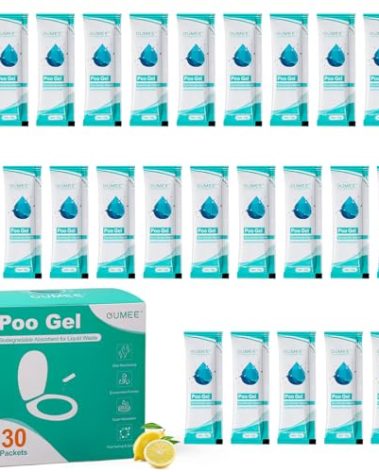 OUMEE 30 PACK Poo Gel for Portable Toilet, Camping Toilet Powder for Potty Bags, Eco Absorbent Gel, Portable Toilet Gel Packets for Outdoor Recreation Camping Supplies (30)