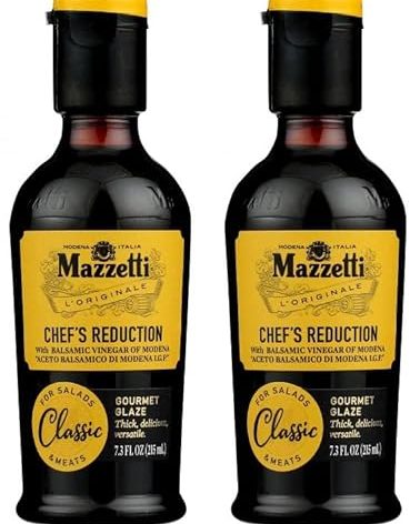 Mazzetti Classic Balsamic Vinegar Glaze of Modena PGI | Thick & Rich | Perfect for Salads, Meats, Vegetables | 7.3 Ounce Bottle (Pack of 2)