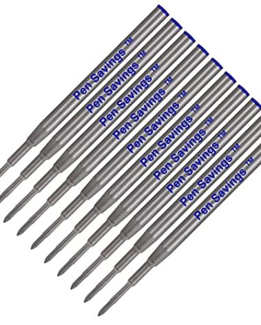 10 Pack, Pen Savings Ballpoint Pen Refills Compatible with Montblanc Twist Style Ballpoint Pens, Medium Point (Bulk Packed) (Blue)