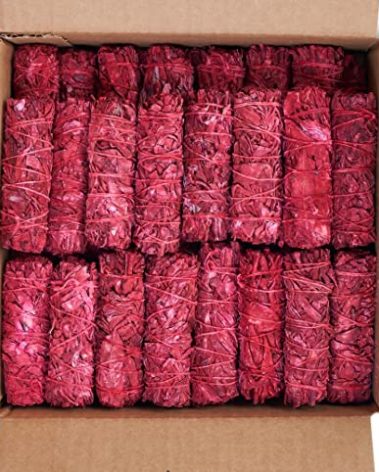 JL Local Dragon's Blood Sage Smudge Sticks for Cleansing House, Meditation, Yoga, Negative Energy Cleanse | 4 Inch Dragon Blood Sage Bundles (25 Count)