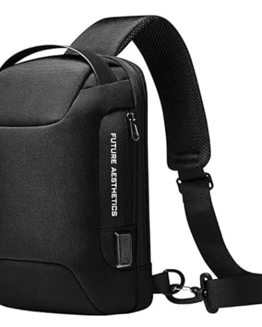 BANGE Sling Bag, Men's Chest Bag Waterproof Shoulder bags Casual Crossbody Sling Backpack with USB Charging Port for Men and Women…