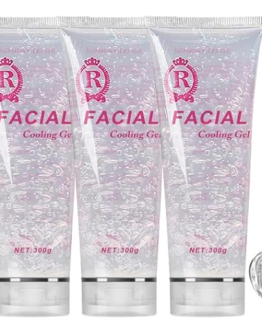 YMEYFAN 3PCS Conductive Gel, Cooling Gel for Salon Hair Removal Machine Skin Care, Moisturizing Hydrating Suitable for Facial Device for Women and Men in Body or Face Cools (900ML)