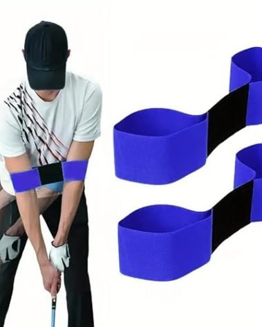 YINTRAX 2 Pack Golf Swing Arm Band Golf Swing Training Aid Elastic Swing Correcting Trainer Band for Golfers Beginners Arm