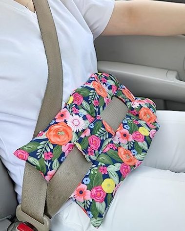 BNRendles Ostomy Seatbelt Pillow, Ostomy Driving Protector, Stoma Shiled Ileostomy Urostomy Riding Guard, No Squeezing, Ostomate Must Have Supplies, Painting Flower