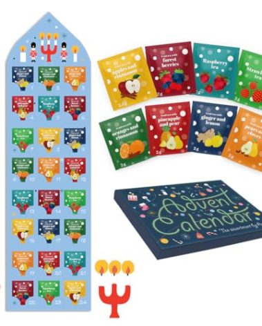 Tea Advent Calendar 2025 by Acorus – 8 Christmasy flavors – 24 tea bags For The Christmas Countdown – Gift Idea For Festive Winter Period