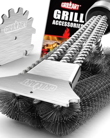 GRILLART Grill Brush and Scraper,18 Inch BBQ Grill Cleaning Brush Kit, Safe Wire Scrubber, Universal Fit BBQ Cleaner Accessories for All Grates