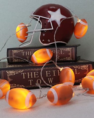 Yayfazy Football Decor String Lights, 6.5ft 10LED Light Up Football Decorations Battery Operated for Sports Theme Party, Christmas Fall Football Ornaments, Birthday Gifts for Boys, Son, Grandson