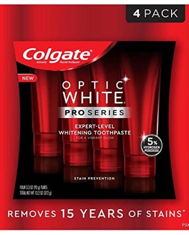 Colgate Optic White Toothpaste Pro Series Stain Shield 3.3 Ounce (Pack of 4)