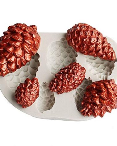 5-Cavity Pinecone Cake Fondant Mold, Pine Cone Silicone Chocolate Candy Mold Cake Cupcake Decorating Tools Sugar Craft Gum Paste Polymer Clay Mold