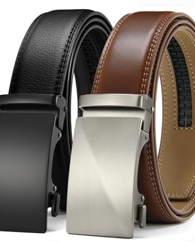 CHAOREN Leather Ratchet Belt Men 2 Pack - Customizable Fit, Effortless Style (35mm)