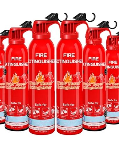 Fire Extinguisher for Home, 6 Pack Vehicle Fire Extinguishers for A B C K Fire Types, Portable Extinguisher for Car Boat Kitchen House Office Garage Marine
