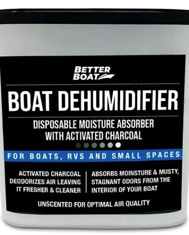 Moisture Absorber and Boat Dehumidifier, Charcoal Odor Remover for Damp Smell and Humidity, Unscented and Fragrance-Free, 1 Pack, Ideal for Basement, Closet, Home, RV, or Boating, No Refill Needed