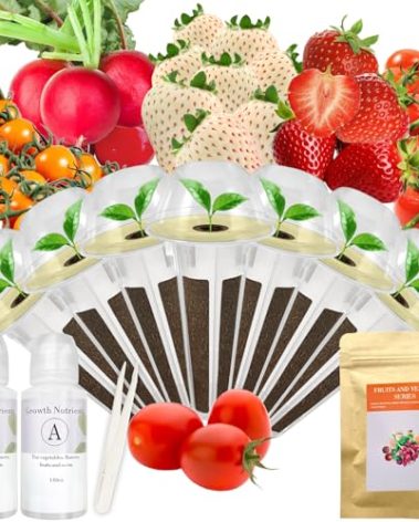 Red Strawberry and Pineberry Seed Pod Kit for AeroGarden, idoo, Ahopegarden with Red Strawberry, Radish, Pineberry, Red Heirloom/Golden Harvest Cherry Tomato - Compatible with All Hydroponics (7-Pod)