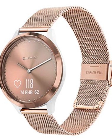 TRUMiRR For Garmin Vivomove HR/Vivoactive 6 5 3 Watchband Women Men, Mesh Stainless Steel Watch Band for Garmin Venu Sq 2 / Forerunner 570 42mm / Vivomove 3 Luxe Style Trend