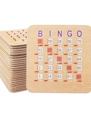 GSE Games & Sports Expert 5Ply Stitched Shutter Bingo Cards, Finger-Tip Shutter Slide Bingo Cards, Easy-Read Large Print Bingo Cardboard with Sliding Windows (100-Pack)