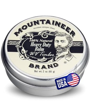 Mountaineer Brand Natural Heavy Duty Beard Balm | Timber Scent | Made in West Virginia | Beard Tamer | Conditions, Softens, Tames, Style | 2oz
