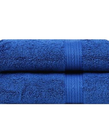 Ample Decor Hand Towel for Bathroom 18 X 28 Inch 600 GSM 100% Cotton, Soft Absorbent - Set of 2, Navy Blue
