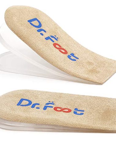 Dr.Foot Adjustable Orthopedic Heel Lift Inserts, Height Increase Insole for Leg Length Discrepancies, Heel Spurs, Heel Pain, Sports Injuries, and Achilles tendonitis (Beige, 3 Layers)