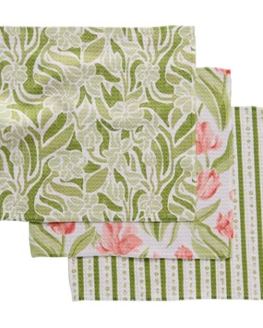 GEOMETRY Kitchen Dish Cloths - Spring & Summer Collection - Premium Dishcloths with Geoweave - Absorbent & Fast Drying Kitchen Towels - Green Goddess, 10" x 10" - 3-Pack