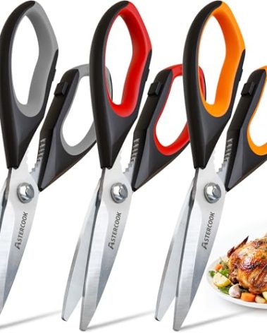 Astercook Kitchen Scissors All Purpose Heavy Duty,3 Pack Kitchen Shears Set,Stainless Steel Kitchen Gadgets for Cutting Food,Poultry,Meat,Vegetable,Herb Dishwasher Safe Utility Tools Home Gift