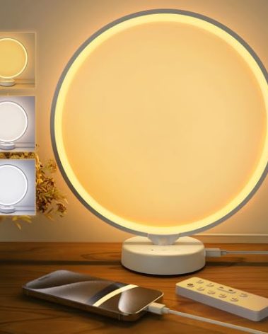 Geecent Sun Lamp 10000 Lux Light Therapy Lamp, UV-Free with Remote Control, 3 Color Temperatures, 4 Bright Levels & Timer, Seasonal Sunlight for Home, Office