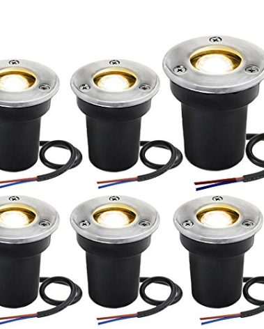SUNRIVER Low Voltage Landscape Lights,1W Outdoor In-Ground Lights 12V-24V LED Landscape Lighting for Paver, Deck, Step, Garden, IP67 Waterproof (6 Pack Warm White)