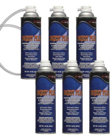 Quest Specialty DIGEST PLUS Foaming Drain Cleaner and Odor Eliminator, 6 count