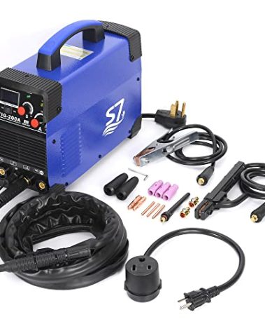 TIG Welder With Gas/Gasless, S7 110V/220V 200 Amp 3-in-1 Welding Machine, ARC/DC TIG/Pulse TIG,Use 3/32 Tungsten Welding Rod