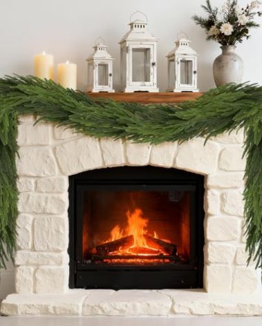 6FT Artificial Norfolk Pine Garland, Realistic Real Touch Christmas Garland, Faux Fake Greenery Garlands for Table, Mantle, Window, Stairs, Fireplace, Outdoor Indoor Christmas Decorations(1Pcs)