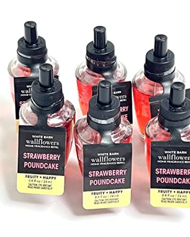 Bath and Body Works 6 Pack Strawberry Pound Cake Wallflowers Fragrance Refill 0.8 Oz.