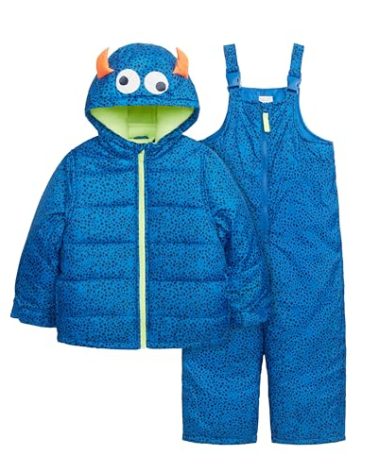 Carter's Boys' Snowsuit Jacket - Winter Coat and Bib Set, New Navy Monster, 7 US