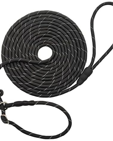 BTINESFUL 10FT / 15FT / 20FT Slip Lead Dog Leash, Reflective 1/3” Rope Leash Long Training Lead for Small Medium Dogs