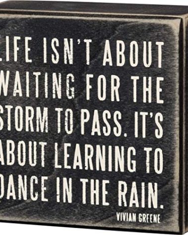 Primitives by Kathy 16336 Classic Box Sign, 4 x 4-Inches, Dance In The Rain