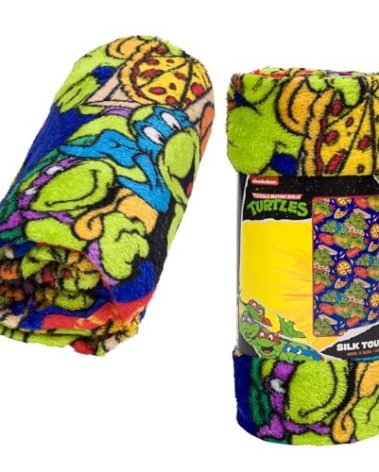 Northwest Nickelodeon Fleece Throw Blanket Teenage Mutant Ninja Turtles Silk Throw Blanket 40"" x 50"", Single, Green, 91874