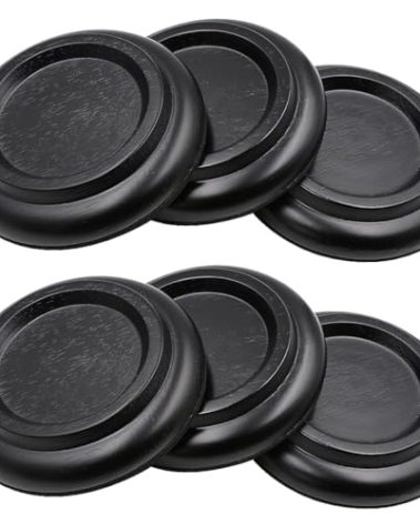 Piano Caster Cups Grand Piano Caster Cups Piano Leg Hardwood Cups Pads for Grand Piano (Wood Black, Set of 6)