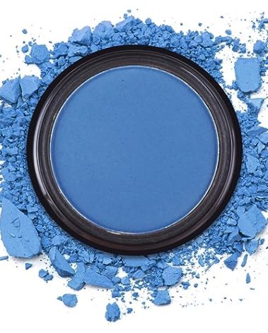 MEICOLY Blue Matte Cream Single Eyeshadow,Natural Nude Pressed Powder Eyeshadow,Bold Matte Shade Eyelid Color for SFX Halloween Smurf Corpse Bride Sally Makeup for Day & Night