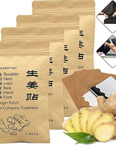 100pcs Self-Heating Ginger Patch for Lymph, Promote Blood Circulation, Pain Relief for Shoulder, Neck, Waist, Back, Hand, Foot, Knee & Joint, Stomach Bloating, Hot Compress Pad (12 * 8cm)