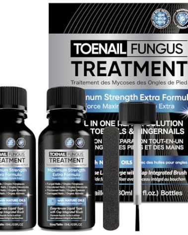 Fungus Treatment for Toenails, Toe Nail Fungus Treatment Extra Strength, Toenail Fungus Treatment, Fast Acting - 2 Packs, Black