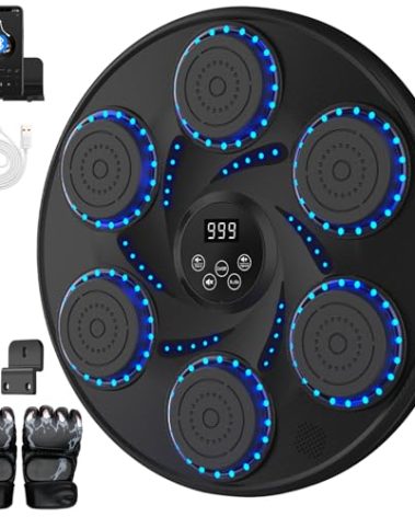 2025 New Music Boxing Machine for Adults Kids,Smart Bluetooth Boxing Machine Wall Mounted Music with Boxing Gloves,Music Punching Machine with LED Display Screen for HomeWorkout,Indoor and Gym