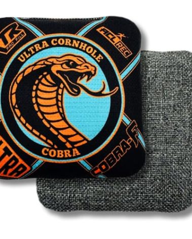 Ultra Cornhole Bags Cobra-F Cornhole Bag Set - ACL Approved (Electric Black)