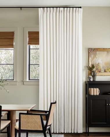 Natural Cream Pinch Pleated Linen Curtains 92 Inches Long for Living Dining Room Bedroom Thick Linen Pinch Pleat with Hooks Rings Back Tab Light Filtering Boho Farmhouse Semi Sheer 92 Inch Curtain