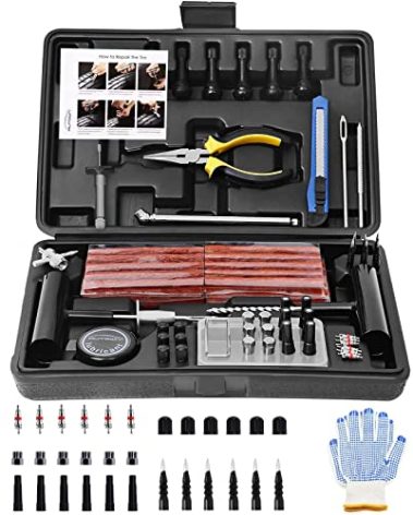 AUTOWN Tire Repair Kit, 102 Pcs Heavy Duty Tire Plug Kit for Car, Universal Tire Patch kit to Fix Punctures and Plug Flats, tire Repair Plugs Truck, RV, ATV, Tractor, Trailer