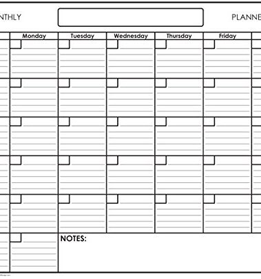 36" x 48" Erasable Undated One Month Laminated Wall Calendar Monthly Planner Blank Reusable Perfect for Organizing Home Office Academic Schedules w/FREE ERASE MARKER (36x48)