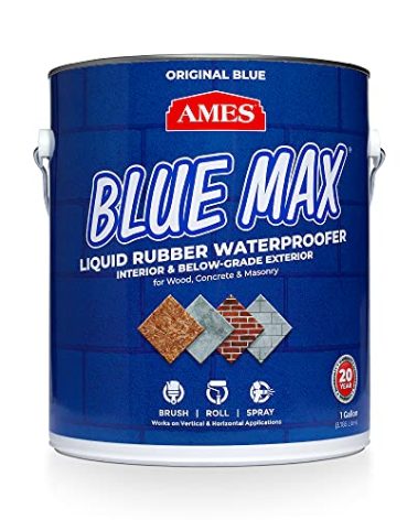 AMES BMX1RG 1 Gallon Blue Max Regular Liquid Rubber Waterproofer, Blue Liquid Rubber Waterproofer Interior and Exterior