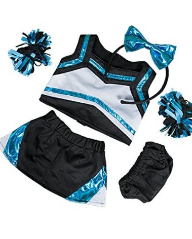 Metallic Teal & Black Cheerleader Teddy Bear Clothes Fits Most 14"-18" Build-A-Bear and Make Your Own Stuffed Animals